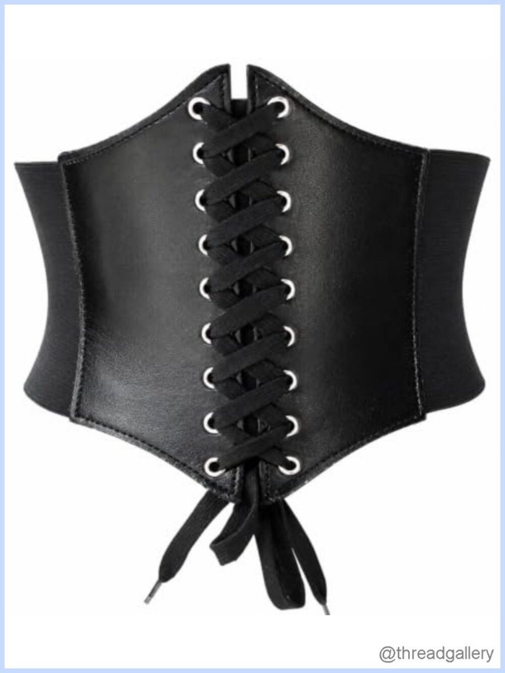 Wide Waist Corset Belt Adjustable Lace Up PU Leather Women
